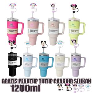 (WITH CAP) 1.2L Gelas Mobil Stainless Steel 40oz Gelas Termos Mobil Travel Tumbler Gelas Termos Cantik Thermos Tumbler Handle Botol