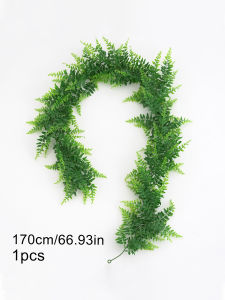 Kmitang | 175cm/68.9in Artificial Plants Vines Fake Haing Plants Plastic Fern Leaves Wall Foliage Tropical Fern Plants for Home Garden
