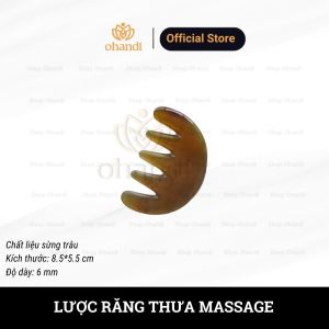 Lược Răng Thưa 5 Chân Massage Đầu - Chất liệu sừng trâu dẻo dai không tích điện