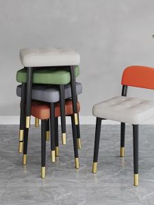 Comfortable Soft-Padded Foldable Backrest Stool Square