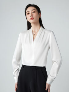 STARMAGNOLIA | Elegant V-neck White Shirt for Women