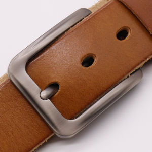 Handmade Pure Cowhide Leather Belt Vintage Casual Waist Belt Top Layer Leather Buckle Pants Belt Leather Accessories for Men
