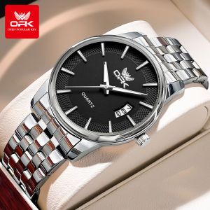 OPK Watch For Mens Original Waterproof 2024 Stainless Steel Fashion Calendar Luminous Quartz With Gift Box Mens Casual Watch