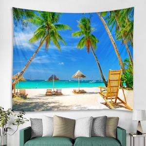 VIKAMA Bên Bờ Biển Cây Dừa Polyester Tấm Thảm Treo Tường Cho Phòng Ngủ Phòng Khách Phòng Trò Chơi Ký Túc Xá Đại Học Trang Trí Nhà Cửa