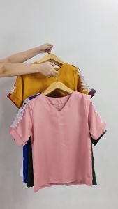 Os - New Blouse Wanita Viera Renda / Blouse Jumbo / Baju Loose Cewek / Atasan Blus Big Size Model BAru