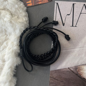 Woven Knot Waist Belt for Women Skirt Suit Accessory Thin Belt for Sweater Coat Matching Youthful Style Soft Surface Decor