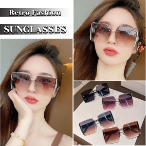 Baete Square Sunglasses For Beach Frameless Sunglasses Retro Fashion Sun Glasses