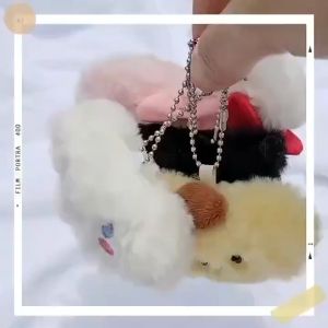 Cinnamoroll Kuromi Plush Doll Keychain Sanrio Anime HelloKitty Melody Kawaii Girl Heart Plush School Bag Keychain Halloween Gift