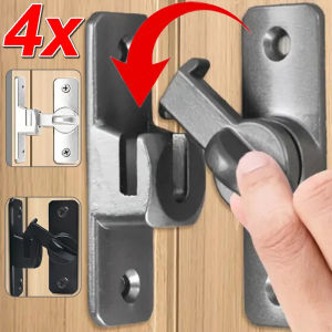 【Swan Home】4/1x Stainless Steel Hook Latch Window Drawers Cabinet Locks 90 Degree Barn Door Latch Bolt Hook Sliding Gate Buckles Hardware