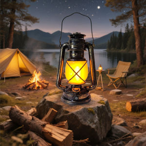 USB ชาร์จ Retro LED Camping Light แขวนเต็นท์แบบพกพาโคมไฟม้าน้ํามันก๊าดกลางแจ้ง 3 โหมดแสง