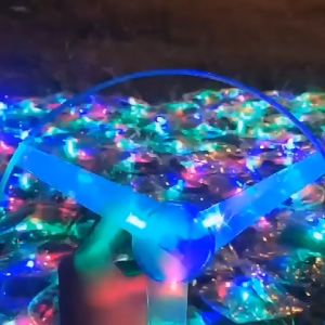 1Pcs Colorful Funny Pull String Led Light Up Flying Saucer Flash Flywheel Childrens Toy Pull Line Airplane Childrens Gift