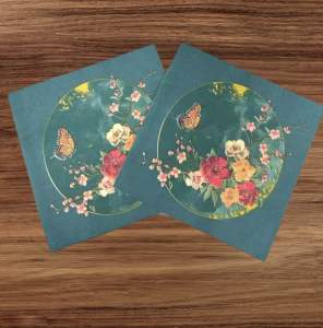 Party Napkin Serviette Disposable Paper Tissue - Colour Floral Pink Red Peony Roses Valentine Romantic Butterfly [NSP129]