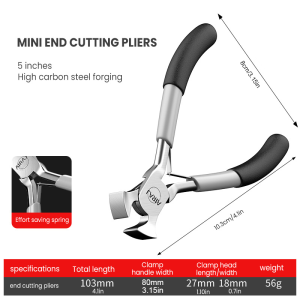 AIRAJ Mini Pointed Toothless Flat Mouth Extended Needle Mouth Oblique Mouth Pliers Flat Mouth Wire Binding Pliers Set