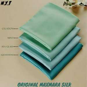 KAIN MAXMARA SILK PURE SUTRA POLOS UNTUK GAUN DRESS ATAU KEBAYA KUTU BARU N Y T PROMO MAXMARA SILK PURE SUTRA SPESIAL WARNA PUTIH HARGA PER METER KAIN METERAN POLOSAN GLOSY