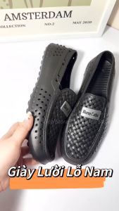 (HCM) Giày Nhựa Lười Lỗ Đi Mưa Nam Siêu Nhẹ Chống Thấm Nước Đi Biển Mùa Hè iDÉP GL010 (Chọn Tăng 1 Size)