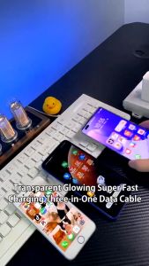 100W KABEL DATA FAST CHARGING 3IN1 MICRO TYPE C LIGHTNING 3 IN 1 FAST