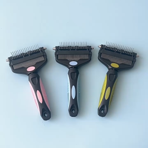 Pet Grooming Brush 3 in 1 Deshedding Tool Cat Comb Dog Dematting Fur Remover Flea Removal Practical Berus