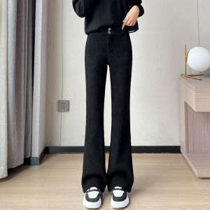 Quần Dài Công Sở Dày Lót Lông Cừu Cạp Cao Cho Nữ Mùa Thu Đông Quần Dài Thường Ngày Phong Cách Hàn Quốc Có Túi