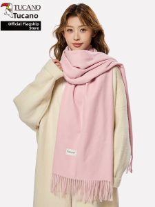TUCANO | Trendy Warm Pink Scarf Women Winter Korean Style Couple Wearable