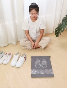 Travel Shoe Bag Zip View Window Drawstring Pouch Waterproof Shoes Bag