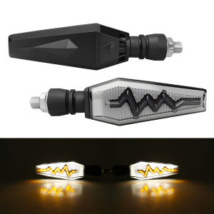 KEVANLY | 1 Pair Heartbeat Design Motorcycle Turn Signal Front Rear Blinker Dual Color for Driving Turning Universal Motorcycle Indicator