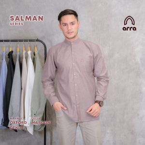 Baju Kemeja Kancing Dengan Saku Lengan Panjang Koko Salman Black