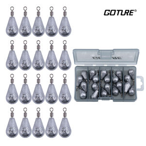 Goture 21g 30g 40g 50g 60g Lead Teardrop Drop Shot Weight Fishing Weights Set for Saltwater Freshwater Fishing Gear Lead Sinker