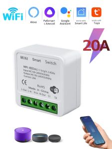 Tuya WiFi Smart Switch 16A 20A RF 433Mhz Relay Breaker Module 2-Way Control with Smart Life App Remote Support Google Home Alexa