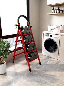 Folding Ladder Step Ladder Household Carbon Steel Folding Ladder Multi-Functional Anti-Slip Thickening