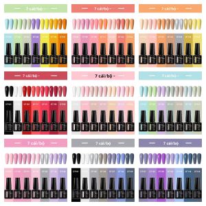 Bộ Sơn Gel Móng Tay MEET ACROSS HEMA 7 Món Tương Thích Với Đèn UV/LED Bộ Dụng Cụ Làm Móng Tự Làm Phù Hợp Với Mọi Mùa 7ml Mỗi Màu