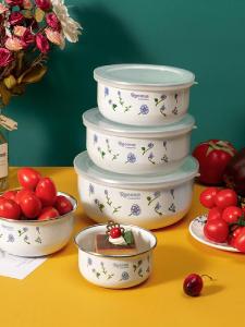 Jiaxun | Retro Enamel Sealing Bowl 5 Pieces