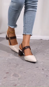 StepUp.1 Korean fashion casual trend flexible soft breathable comfort footwear quality classic elegant french pointed toe sandal block heels 2026 Pointed Womens High Heel