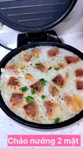 máy nướng kẹp đa năng  Chảo nướng điện 2 mặt  chuyên làm cơm cháy  CS 1200W