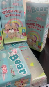 NEW KUMA 5Packs of 400Sheets Facial Tissue Wood Pulp Soft&Clean