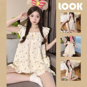 IELGY Sweet style pajamas womens vest suspenders set cute cotton home clothes summer