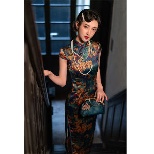 Warlord Lady Retro Old Shanghai Republic of China Style Cheongsam Modified Young Version Young Adult Long Elegance Dress