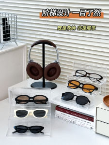 Acrylic Eyeglass Storage Rack Step Display Sunglasses Organizer Transparent Eyewear Shop Props Sunnies Showcase Holder