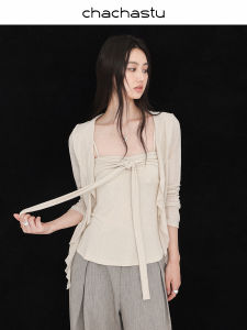 CHACHASTU | Bộ Áo Cami và Cardigan Pha Sợi Linen Cho Mùa Hè