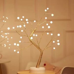 36 LED Ball Table Lamp Switch Christmas Tree Fairy Light Night Lights Home DIY Party Wedding Bedroom Christmas Decoration Gift