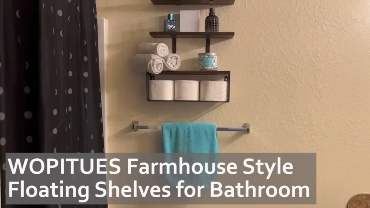 🔥ชั้นวางของติดผนังไม้เอนกประสงค์ แข็งแรง ทนความชื้น ใช้ได้ในห้องน้ำ ห้องครัว ห้องนั่งเล่น และห้องทำงาน