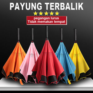 Payung terbalik Kazbrella Payung Terbalik Reverse Umbrella Payung Mobil Besar Gagang Besar 2 Lapis Kain Gagang C Reverse Umbrella