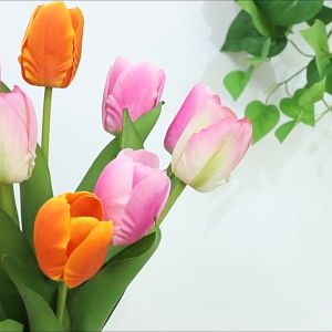 【Ready Stock】1 Pcs Artificial Tulips Bouquet Flower Gift For Decoration And Girlfriend