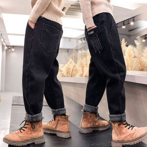 Loose Boys Jeans Mid-Term Childrens Long Pants Autumn Fashion Trendy Thick Denim Casual Straight Leg Loose Fit Kids Clothing