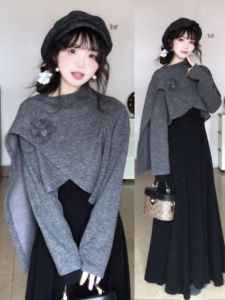 Ge·an·fei | Cape Sweater Knit Dress