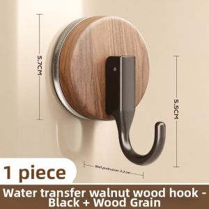 youqin | Walnut Wood Texture Suction Hook Strong Load-bearing Door Storage