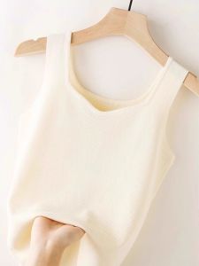 Áo Ba Lỗ Không Tay Cổ Chữ V Dệt Kim Bằng Lụa Băng Cho Nữ Áo Vest Phong Cách Công Sở Mùa Thu Màu Trơn Có Độ Co Giãn Cao