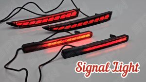 Honda HRV (2022-2025) Rear Bumper Reflector LED Reflector Dragon Scale HR-V Rear Foglamp Daylight DRL Foglight Spotlight