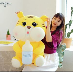 ĐỒ CHƠI HỔ ÔM BÌNH SỮA GẤU BÔNG CỌP ÔM SỮA SIZE LỚN MINISO MỀM MỊN AN TOÀN CHO BÉ