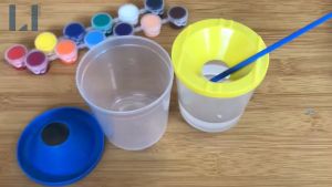 Ly cốc rửa cọ vẽ có nắp đậy thiết kế chống tràn rỉ nước LIM DIY