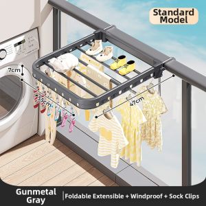 Multi-functional Drying Rack for Balcony Railing